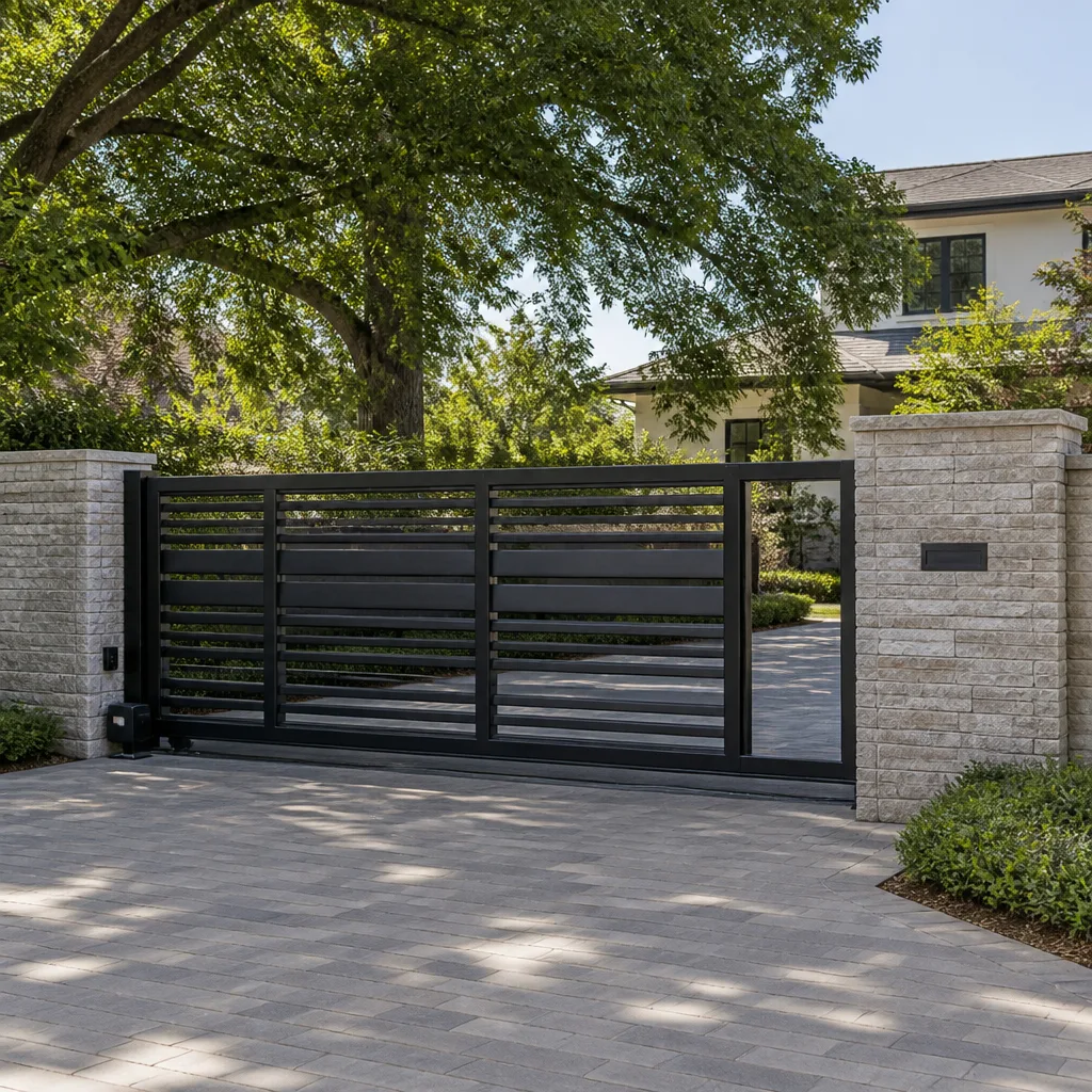 Sliding driveway gates